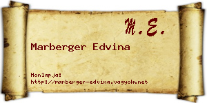 Marberger Edvina névjegykártya